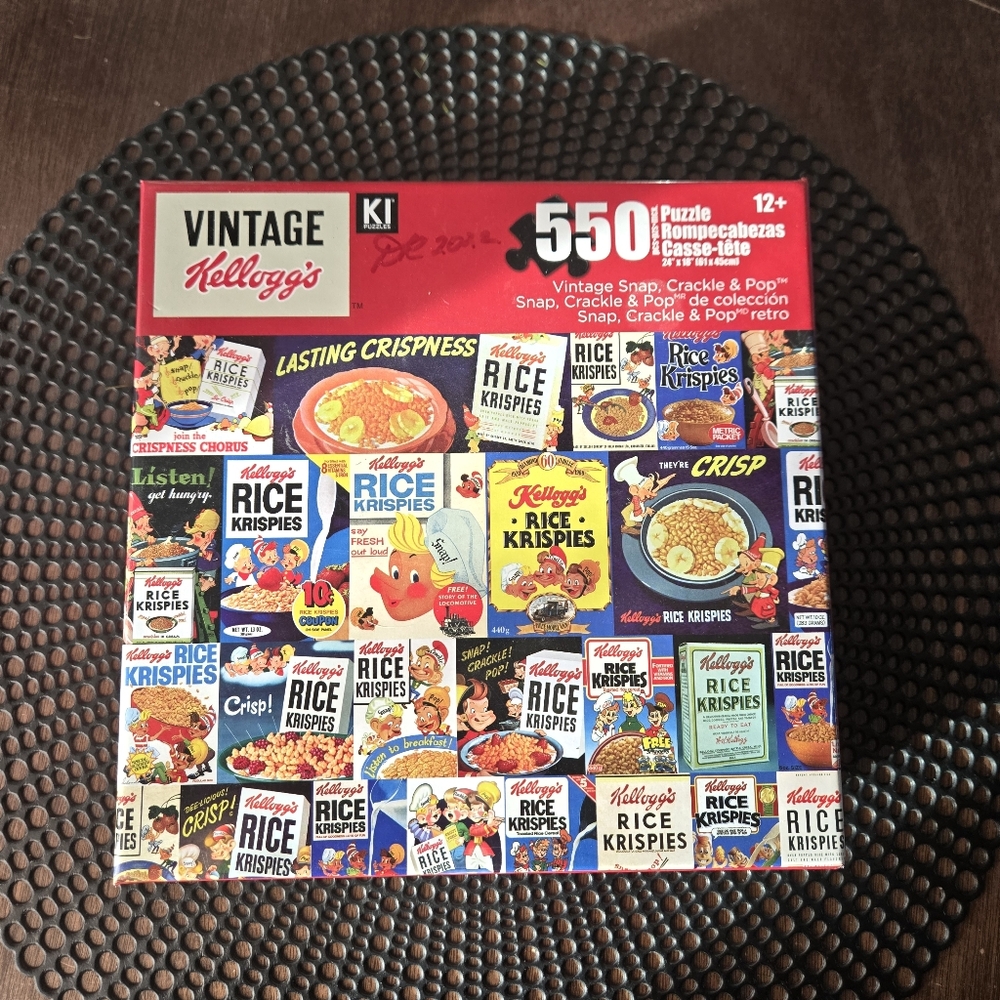 Vintage Kelloggs Puzzle 550 Piece Cereal Rice Krispy Toy Game Kids Adult Family